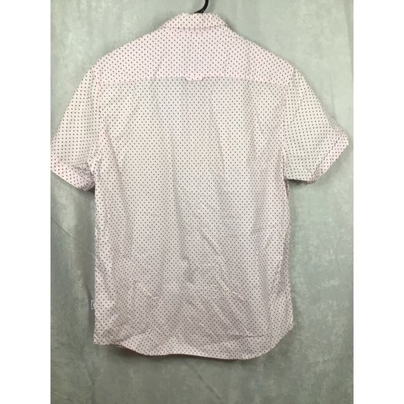 Denim & Flower Men's Slim Fit Short Sleeve Button Up Size Medium Pink - Picture 9 of 12